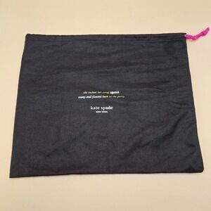 Kate Spade New York Brown Dust Bag Cover Pink Drawstring  13.5x11.5 Storage